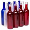 North Mountain Supply - W5A-RWB 750ml Red White & Blue Assortment Glass Bordeaux Wine Bottle Flat-Bottomed Cork Finish - Case of 12