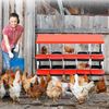 Chicken Nesting Box Red 10 Compartments Hen Laying Boxes Auto Egg Collection