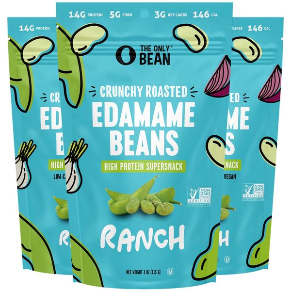 Edamame Dry Roasted Low Carb Snacks (Ranch), Vegan Gluten Free Snacks, Health...