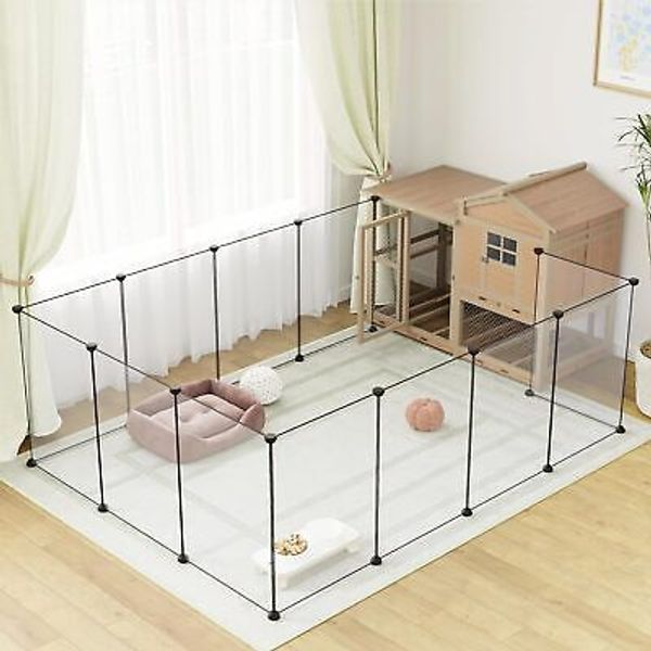 Large Transparent Pet Playpen, 28" H x 20" W, Dog Small