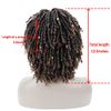 Creamily Dreadlock Wig for Black Women Brown Braided Wigs Short Curly Big Afro Braided Wigs Faux Locs Twist Braiding Synthetic Wigs (Brown Mix Blonde)