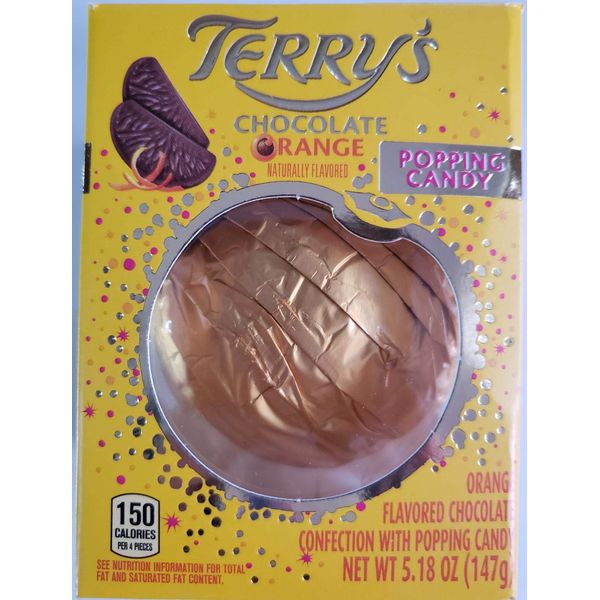 Terry's Popping Candy Chocolate Orange, Orange flavored confection with popping candy 5.18oz