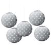 Silver Hot Stamped Paper Lanterns 12cm /5