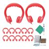 Hamilton Buhl Flex Stereo Foam Headphones Red 12 Pack and Accessory Kit