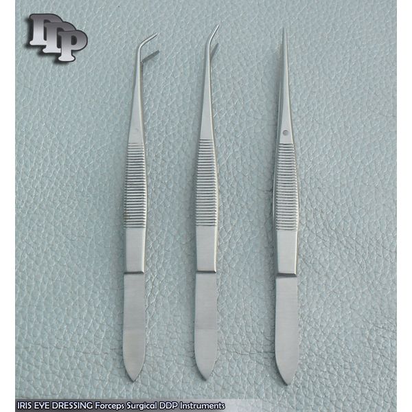 Set Of 3 IRIS EYE DRESSING Forceps 4'' Surgical Instruments