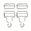 sourcing map 5Pcs Silver Dungarees Strap Adjuster Fastener Clip Suspender Buckle with Rectangle Slider
