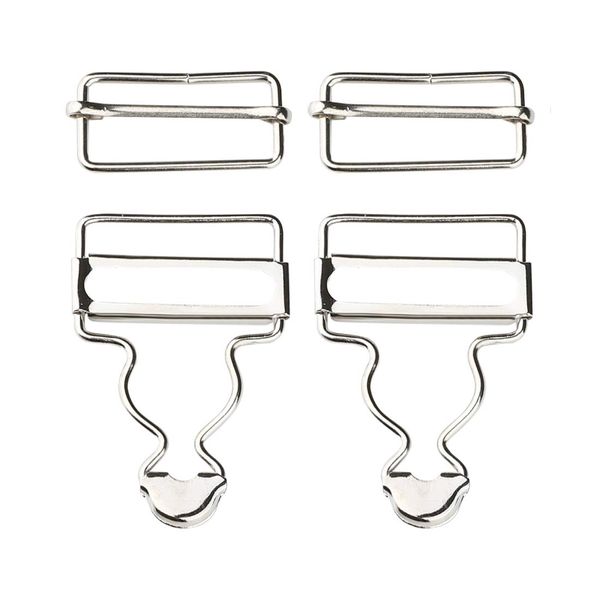 sourcing map 5Pcs Silver Dungarees Strap Adjuster Fastener Clip Suspender Buckle with Rectangle Slider