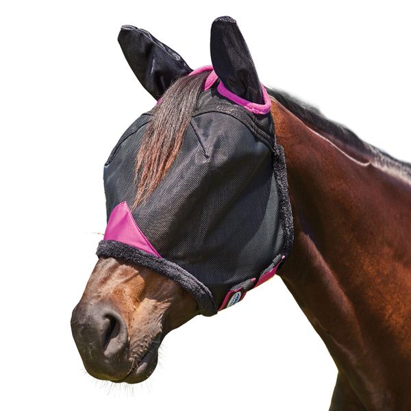 WeatherBeeta ComFiTec Deluxe Durable Mesh Mask with Ears, Black/Purple, Full