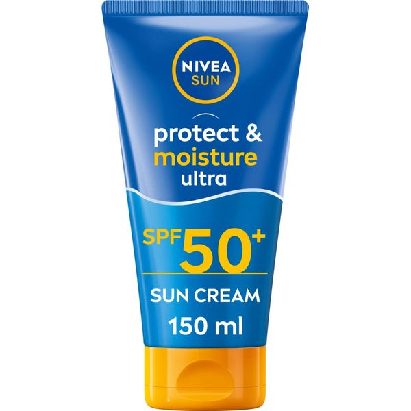 NIVEA SUN Protect & Moisture Ultra Sun Cream Lotion SPF 50+ (150ml), Water-Resistant Sunscreen, Sun Cream Provides Instant UVA/UVB Protection and Moisturises Skin for 48h