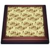 8x8 Trivet with 6x6 Ceramic Tile - Botanical Ginkgo Leaf Pattern in Brown and Cream Patterns