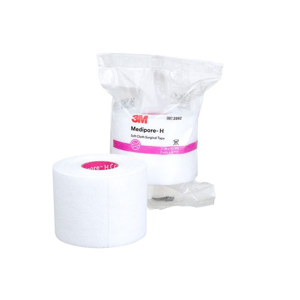 3M™ Medipore™ H Soft Cloth Surgical Tape 2862, 2 inch x 10 yard (5cm x 9,1m), 12 Rolls/Case