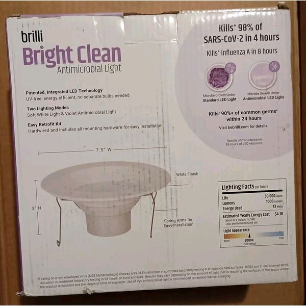 brilli WELLNESS LIGHTING UV FREE BRIGHT CLEAN 5-6 LED RETROFIT RECESSED LIGHTING