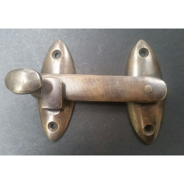 Vintage Style Cabinet Door Window Latch, Toggle Hook, Solid Brass Hasp Lock #X22