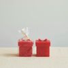 Creative Co-Op Decorative Merry/Bright Gift Box Candle, Red