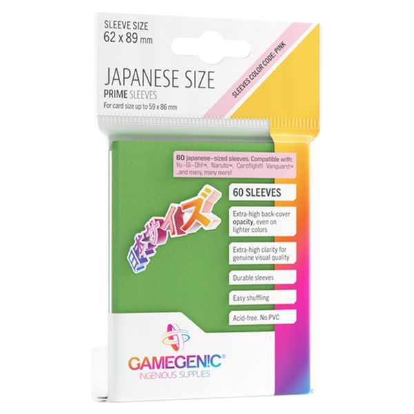 Gamegenic Prime Japanese Sized Sleeves Green - Multi-language (Includes Spanish)