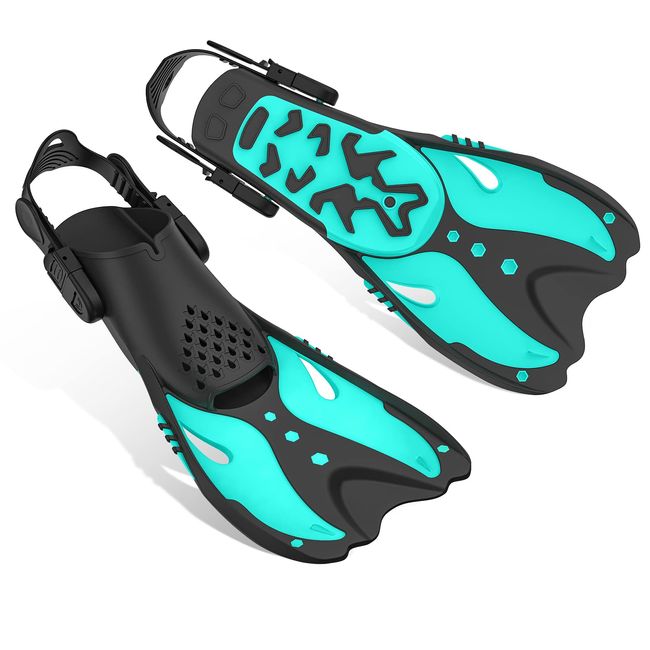 MILPROX Flippers, Strap Fins, Adjustable Size, Lightweight, Turnable, Propulsion, Easy to Put on and Take Off, Comfortable, Fatigue, Comes with Mesh Bag, Convenient to Carry, For Beach, Beginners,