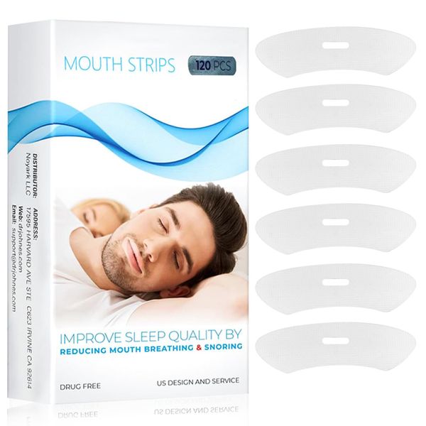 120PC Mouth Tape for Snoring, Sleep Strips Snoring Aids for Men Women, Helps Stop Snoring and Develops Nasal Breathing Habits, Stop Snoring Solution Device