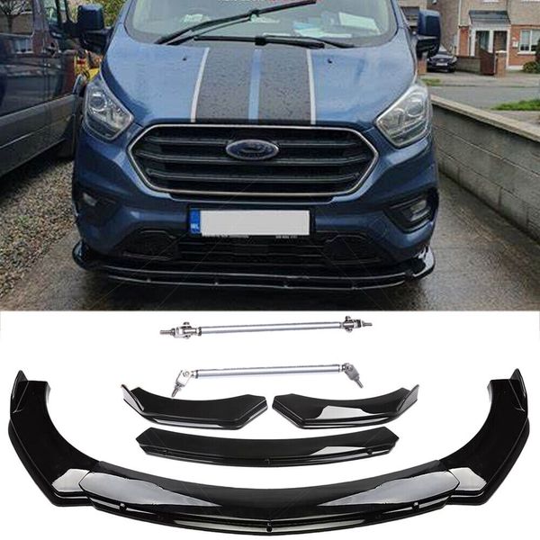 Front Bumper Lip Splitter Spoiler + Strut Rods For Ford Transit Connect 2014-21