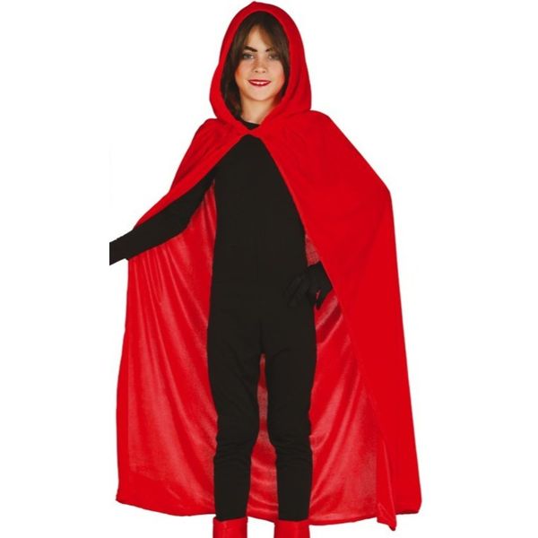 Guirca 18290 - Red Cape Tercipelo with Child Hood 100 Cms.