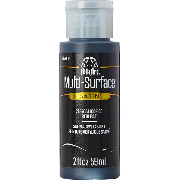 FolkArt Multi-Surface Satin Acrylic Paint, Licorice, Small