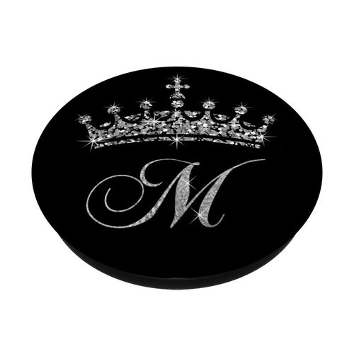 Initial Letter M Tiara Crown Queen Princess Royal - Crown M PopSockets PopGrip: Swappable Grip for Phones & Tablets