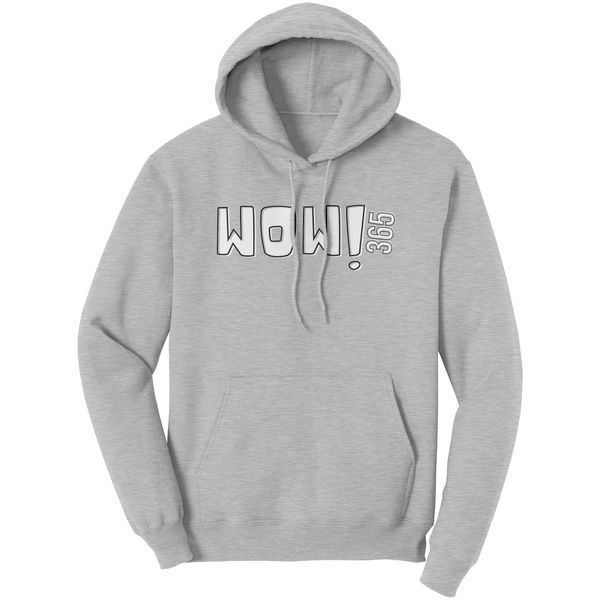 Graphic Hoodie Sweatshirt, Wow Hooded Shirt - Ash / M