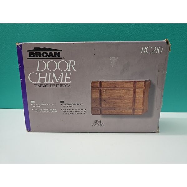 NUTONE BROAN RC210 DOOR CHIME 1 OR 2 DOORS REAL FINISHED WOOD NEW OPEN BOX!