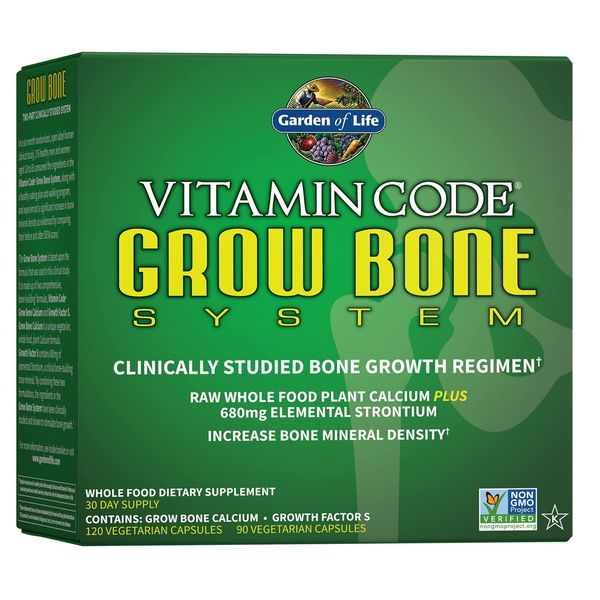 Vitamin Code Grow Bone Supplement Calcium Magnesium Strontium Probiotics 680mg