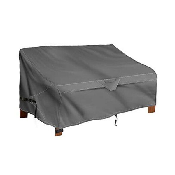 Heavy Duty Patio Bench Loveseat Cover, 100% Small（60"W x 38"D x32"H） Gray