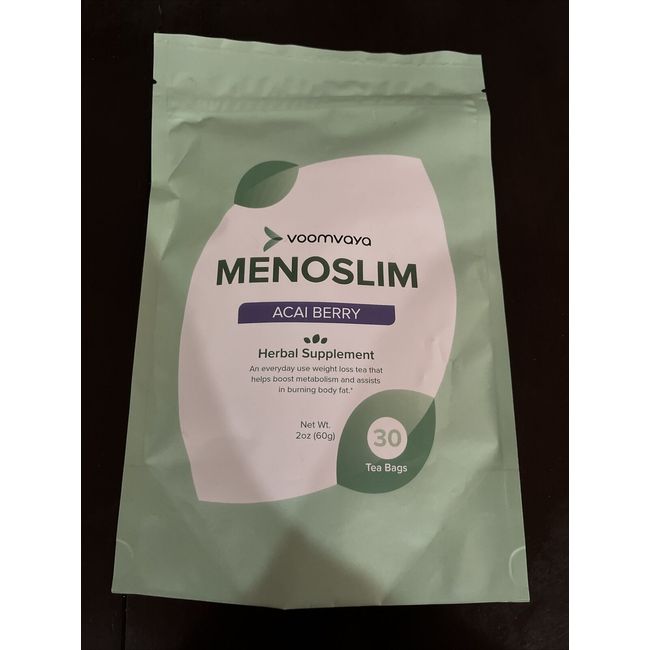 VoomVaya MenoSlim Herbal Supplement 30 Tea Bags Acai Berry EXP 9/24