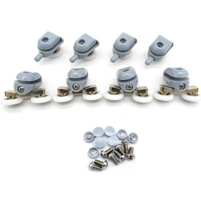 8 Pcs Top/Bottom Shower Door Rollers/Runners/Pulleys/Wheels Bathroom Replacement Parts 22mm Diameter