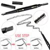 Gibot Eyebrow Set, 5pcs Stainless Steel Eyebrow Grooming Kit with Tweezers, Scissors, Eyebrow Brush Comb, Eyebrow Pencil, Razor and Travel Case for Women and Men, Black