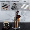 Boxalls Clear Makeup Brush Holders Organizers - 2 Pack, Acrylic Cosmetic Brush Eyeliner Storage for Dresser and Countertop, Desktop Pen Pencil Cup Pot for Office