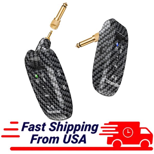 Wireless Guitar System Transmitter Receiver for Electric Guitars - Carbon Fiber