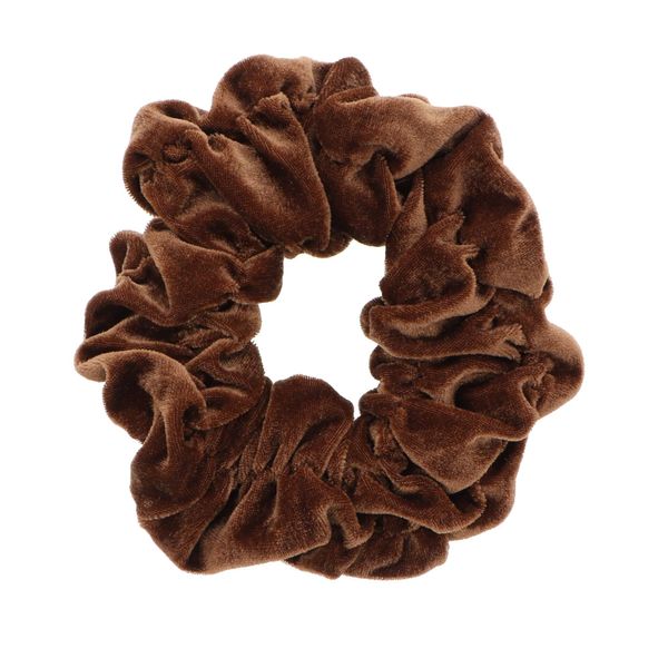 Jumbo Velvet Scrunchy - Light Brown