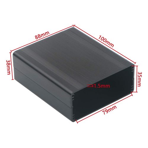 Unxuey Black Surface Aluminum Enclosure Box PCB Instrument DIY Electronic Project Box Aluminum Box Cooling Case for Holding Circuit Board 100 x 88 x 38mm