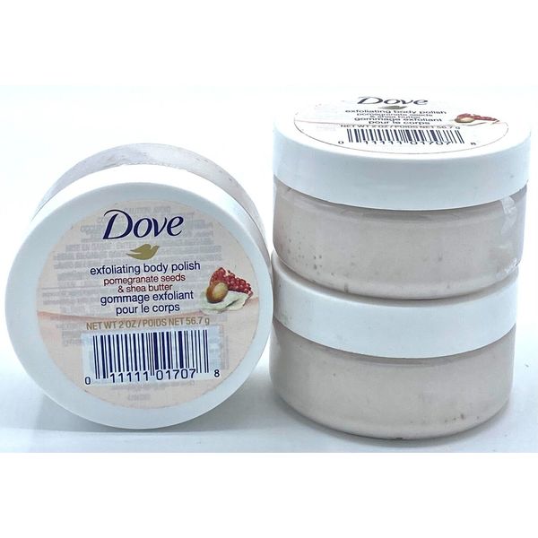 Dove Exfoliating Body Polish w/Pomegranate Seeds & Shea Butter 2 oz. (Lot of 3)