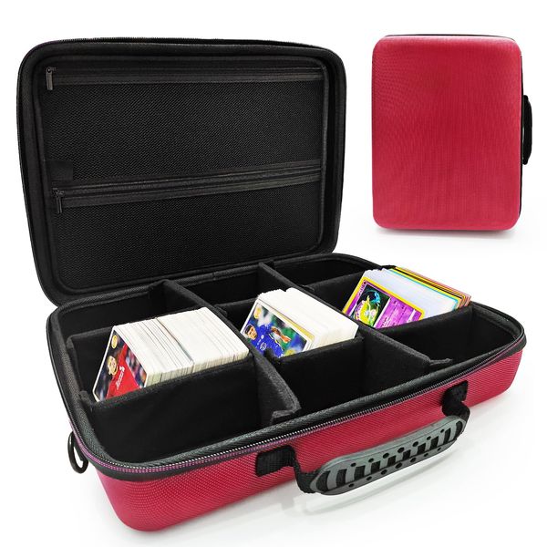 superaimi 2200+ Trading Card Storage Case for MTG, Card Storage Organizer with 8 Dividers and Shoulder Strap, Playing Card Travel Carrying Case Holder Fits for TCG TGG, Game Cards, Sports Cards