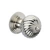 Infinity Decor Polished Nickel Twisted Spiral Mortice Door Knobs Pair 60mm – Solid Brass Round Pull Door Handles Set for Internal and External Doors