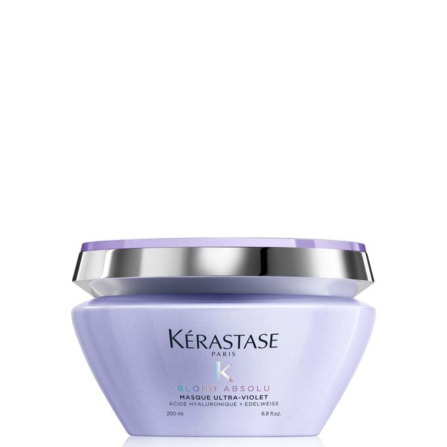 KERASTASE Blond Absolu Ultra-Violet Purple Hair Mask | For Lightened, Highlighted and Grey Hair | Neutralizes Brassy and Yellow Undertones | Nourishes and Protects | With Hyaluronic Acid | 6.8 Fl Oz