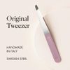 Browgame Original Slanted Tweezer - Precise, Extra Sharp Plucking Tool For Easy, Painless Hair Removal - Easy Grip For Meticulous Shaping - Stainless Steel Design For Sensitive Skin - Pink - 1 Pc