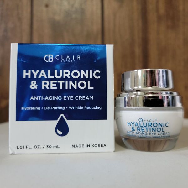 Clair Beauty Hyaluronic Retinol Anti Aging Eye Cream 1.01 fl oz Exp 12/2024