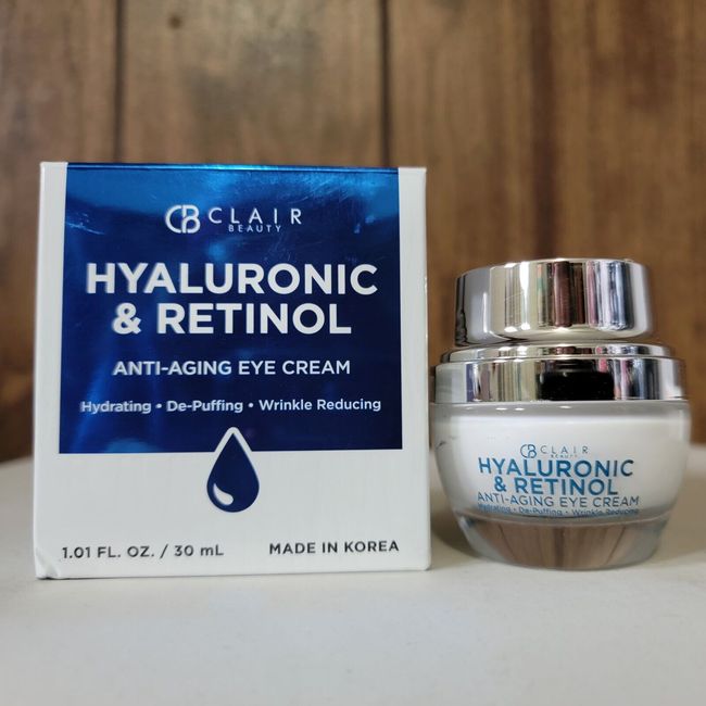 Clair Beauty Hyaluronic Retinol Anti Aging Eye Cream 1.01 fl oz Exp 12/2024