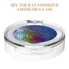 Beaupretty 4pcs Single Eyeshadow Case Round Magnets Empty Makeup Container for Cosmetics Powder Black White