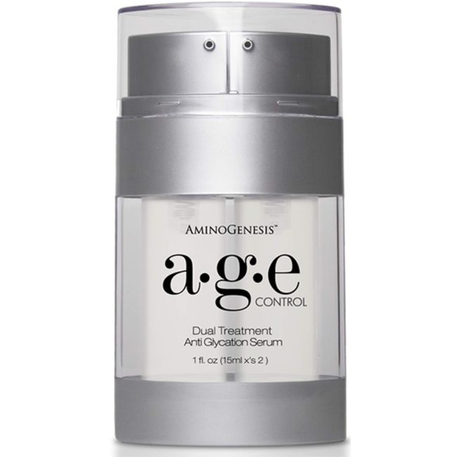 AGE Control Dual Treatment Anti Glycation Serum: Look 8-10 Years Younger In 60 Days. Reduce Discoloration & Dark Spots, Lifting, Firming, Brightening, Hydrating, Anti-Wrinkle, Non Greasy