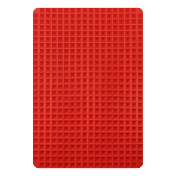 Silicone Baking Mat Jagowa Pyramid Baking Tray Sheet Diamond Non-Stick Oven Cooking Mat Heat-Resistant for Grilling BBQ Red (2212-93)