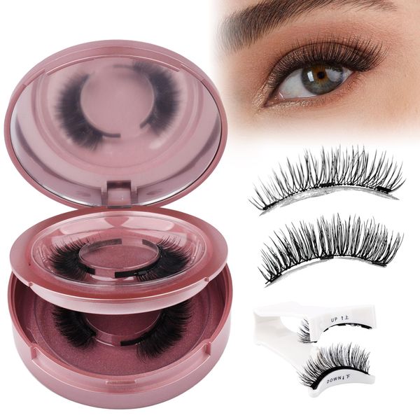 GEMERRY Magnetic Lashes Reusable Magnetic Eyelashes with Applicator and Mirror Magnetic Lashes No Glue Need Eyeliner-Free Lash Applicator Tool Kit Easy to Wear and Remove