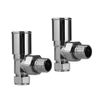 ELEGANT Chrome Angled Radiator Valves 15mm-Pair Central Heating Taps