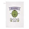 Beware Crazy Olive Lady Tea Towel Dish Cloth