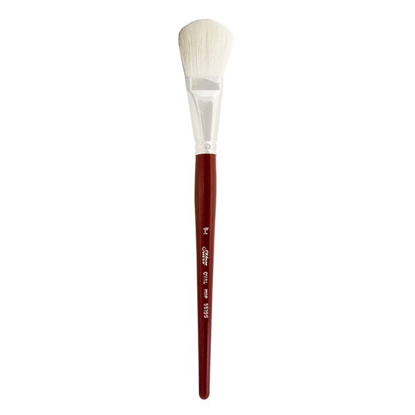 Silver Brush Limited 5519S Silver Mop White Oval Brush, Oil, Acrylic, and Watercolor Brush, Short Handle, Size 1"